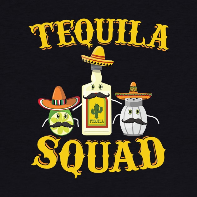 Tequila Squad Drinking Salt Lime Cinco De Mayo by BUBLTEES